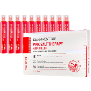 хороша модель Набір зволожуючих філерів з рожевою сіллю Farmstay Dermacube Pink Salt Therapy Hair Filler 13 мл х 10 шт (8809615881415)