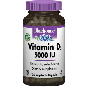 Вітаміни Bluebonnet Nutrition Вітамін D3 5000IU 120 гелевих капсул (743715003699) краща модель в Хмельницькому