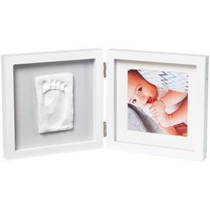 Набор для создания отпечатка ручки и ножки малыша Baby Art Двойная рамка квадратная Бело/серая (3601095200) (3220660304493) в Хмельницком