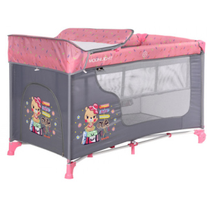 Манеж Lorelli Moonlight 2L pink travelling (MOONLIGHT 2L pink travel) краща модель в Хмельницькому