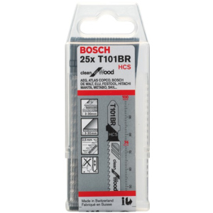 Пильные полотна для лобзика Bosch T 101 BR Clean for Wood, HCS 25 шт (2608633623) лучшая модель в Хмельницком