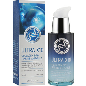 Сыворотка для лица Enough Ultra X10 Collagen Pro Marine Ampoule с коллагеном 30 мл (8809438484992)