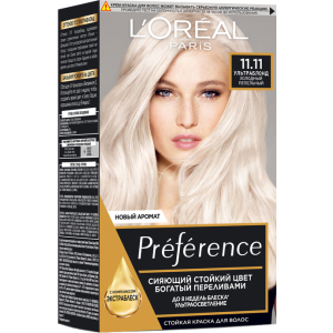 Стійка гель-фарба для волосся L'Oreal Paris Recital Preference 11.11 Холодний попелястий (3600523018277) краща модель в Хмельницькому