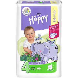 Подгузники детские Bella Baby Happy Green Tea 3D Maxi 8-18 кг 66 шт (5900516602888) в Хмельницком