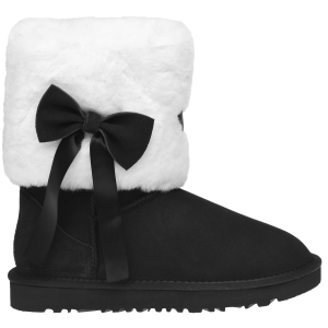 Угги UGG Classic Short Fur Bow 117012 38 Black ТОП в Хмельницком