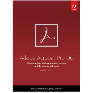 Adobe Acrobat Pro DC для команд. Продовження ліцензії для комерційних організацій та приватних користувачів, річна підписка на одного користувача в межах замовлення від 1 до 9 (65297928BA01A12)