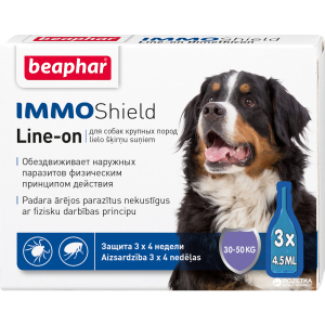 Капли Beaphar Immo Shield Line-on for Large Dogs антипаразитные с диметиконом для собак от 30 кг 3 пипетки (13584) (8711231135844) рейтинг