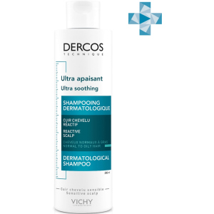 Заспокійливий шампунь Vichy Dercos для чутливої ​​шкіри голови, для нормального та жирного волосся 200 мл (3337875485128) ТОП в Хмельницькому
