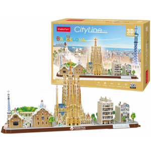 3D пазл CubicFun City Line Barcelona (MC256h) (6944588202545)