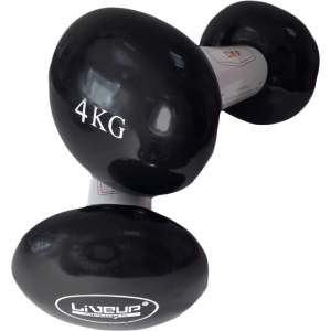 Гантели LiveUp Vinyl Dumbbell EGG HEAD 4 кг пара Черные (LS2001-4) ТОП в Хмельницком