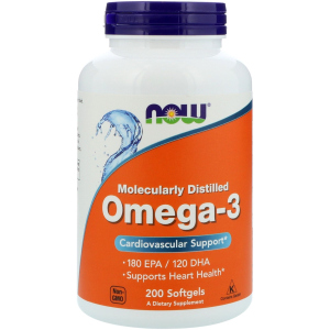 Жирні кислоти Now Foods Омега-3 1000 мг 200 желатинових капсул (733739016522) краща модель в Хмельницькому