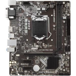 Мат. плата MB MSI H310M PRO-VDH PLUS (iH310/s1151/2xDDR4 2666MHz/1xPCIe x16/2xPCIe x1/4xSATA3/Glan/2xUSB3.1/4xUSB2.0/D-Sub, DVI, HDMI/Audio