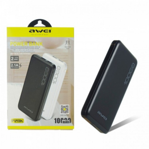 Портативний зарядний пристрій 10000 mAh Power Bank Awei (P28K) чорний ТОП в Хмельницькому