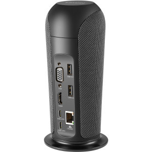 Док-станція 13-в-1 Promate AlphaHub USB-C PD/HDMI/VGA/3xUSB 3.0/USB-C 3.1/RJ45/SD/MicroSD/AUX 3.5 мм/5W динамік Black (alphahub.black) ТОП в Хмельницькому