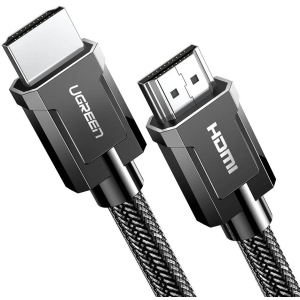 Кабель Ugreen HD135 HDMI to HDMI v2.1 8K-60 Гц/4K-120 Гц Braided 1 м Gray (90402014)