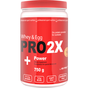 Протеин AB PRO PRO 2X Whey&amp;Egg Power 750 г Strawberry (2X750AB00ST23) краща модель в Хмельницькому