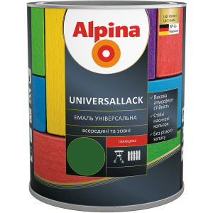 Емаль Alpina Universallack Глянцева 2.5 л Зелена (948103727) краща модель в Хмельницькому