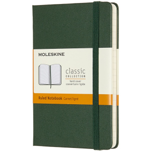 Записная книга Moleskine Classic 9 х 14 см 192 страницы в линейку Миртовый Зелёный (8058647629025) надежный