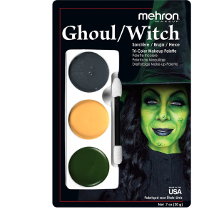 Набір кремового гриму для образу Mehron Tri-Color Makeup Palette "Відьма/Готика" 20 г (403-G) (764294503974) краща модель в Хмельницькому