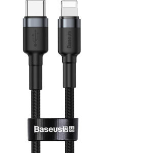 Кабель Baseus Cafule Type-C to Lightning PD 18W 1 м CATLKLF-G1 Black-Grey (165760)