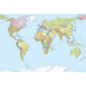 Фотошпалери флізелінові Komar World Map 368х248 см 4 сегменти (XXL4-038) в Хмельницькому