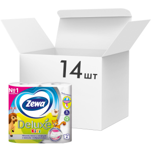 Упаковка туалетного паперу Zewa Kids тришаровий 14 шт по 4 рулони (7322540606225) в Хмельницькому
