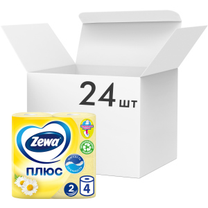 Упаковка туалетной бумаги Zewa Плюс двухслойной аромат Ромашки 24 шт по 4 рулона (4605331031301) лучшая модель в Хмельницком