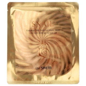 Гелева маска з муцином равлики та 24К золотом The Saem Snail Essential 24K Gold Gel Mask Sheet 30 г (8806164121108) краща модель в Хмельницькому