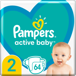 Підгузки Pampers Active Baby Розмір 2 (4-8 кг) 64 шт (8006540045428)