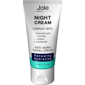 Восстанавливающий ночной крем Jole Renuwing Night Cream с гиалуроновой кислотой, комплексом пептидов и керамидов 50 мл (4820243881022) лучшая модель в Хмельницком