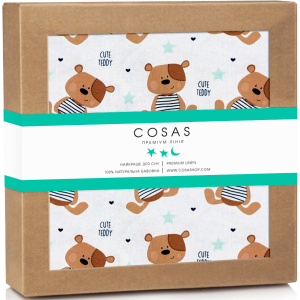 Непромокальна пелюшка Cosas Бязь 70х120 см Diaper_Bear Біла (4822052024362)