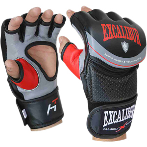 Рукавички MMA Excalibur 687-01 Hybrid S/10 Сіро-чорно-червоні (687-01/S/10) в Хмельницькому