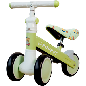 Детский трехколесный беговел-каталка с бесшумными колесами POPPET Динозавр Спайки Скейтс Светло-оливковый (PP-1606G)