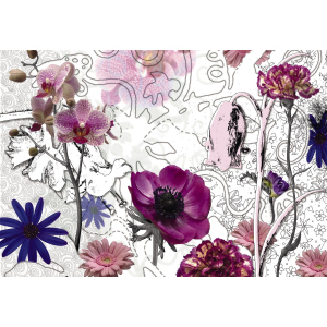 хороша модель Фотошпалери паперові Komar Purple (Пурпурні квіти) 368х254 см 8 сегментів (8-887)