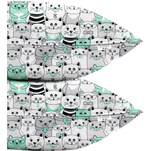 Набір наволочок Cosas Бязь Set Pillow Cats 40х60 см 2 шт Gray (4822052025147) краща модель в Хмельницькому