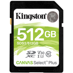 хорошая модель Kingston SDXC 512GB Canvas Select Plus Class 10 UHS-I U3 V30 (SDS2/512GB)