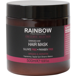 Маска для волосся без сульфатів та парабенів Rainbow Professional Exclusive Hair Аргана та кератин для пошкодженого волосся 500 мл (73353) (8697426733531) в Хмельницькому