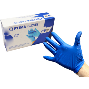 Перчатки медицинские нитриловые смотровые Optima Gloves нестерильные неопудренные M 50 пар Синие (52-109) лучшая модель в Хмельницком