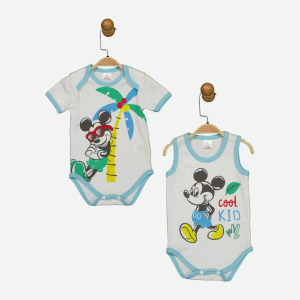 Боді Disney Mickey Mouse MC17247 86-92 см 2 шт Біло-блакитне (8691109874818) краща модель в Хмельницькому