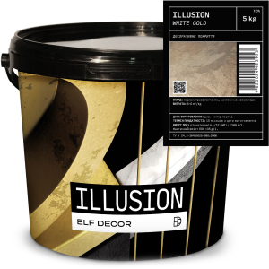 Декоративна штукатурка Elf Decor Illusion 0.5 – 1 мм 5 кг White Gold (mba5il_white_gold) ТОП в Хмельницькому