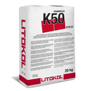 Клей на цементній основі Litokol POWERFLEX K50 20кг (K50G0020) Сірий ТОП в Хмельницькому