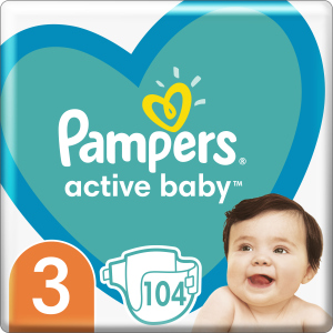 Підгузки Pampers Active Baby Розмір 3 (Midi) 6-10 кг 104 шт (8001090950215) надійний