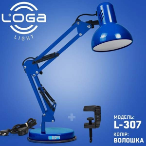 Настольная лампа-пантограф LOGA light L-302 синяя (Василёк) Е27 ТОП в Хмельницком