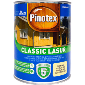 Лазурь Pinotex Classic Lasur - матовая алкидная пропитка для дерева, лазурная, с декоративным эффектом, тик, 1 л (5301554) ТОП в Хмельницком