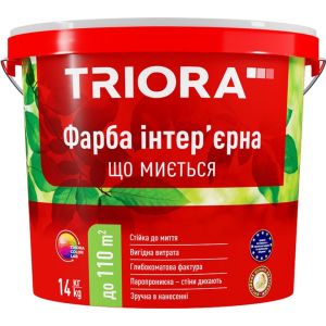 Фарба інтер'єрна акрилова миється TRIORA 7 кг Біла (4823048029576)