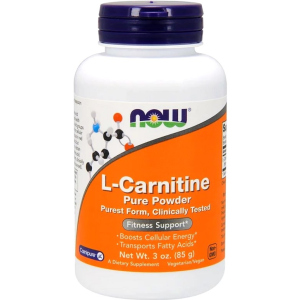 L-Карнітін, L-Carnitine, Now Foods Порошок, 85 гр (733739002174) в Хмельницькому