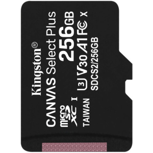 Kingston microSDXC 256GB Canvas Select Plus Class 10 UHS-I U3 V30 A1 (SDCS2/256GBSP) лучшая модель в Хмельницком