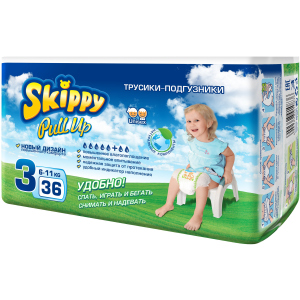 Трусики-підгузки дитячі Skippy Розмір 3 6-11 кг 36 шт (6957931417268) краща модель в Хмельницькому