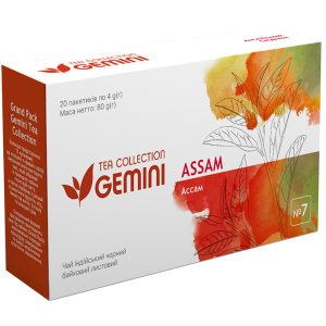 Чай черный пакетированный Gemini Tea Collection Grand Pack Ассам 4 г х 20 пакетиков (4820156430836) ТОП в Хмельницком