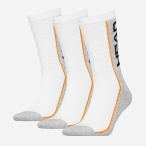 Шкарпетки HEAD Stripe Crew 3-Pack 781011001-062 35-38 р 3 пари Білий/Сірий (8718824546704) краща модель в Хмельницькому